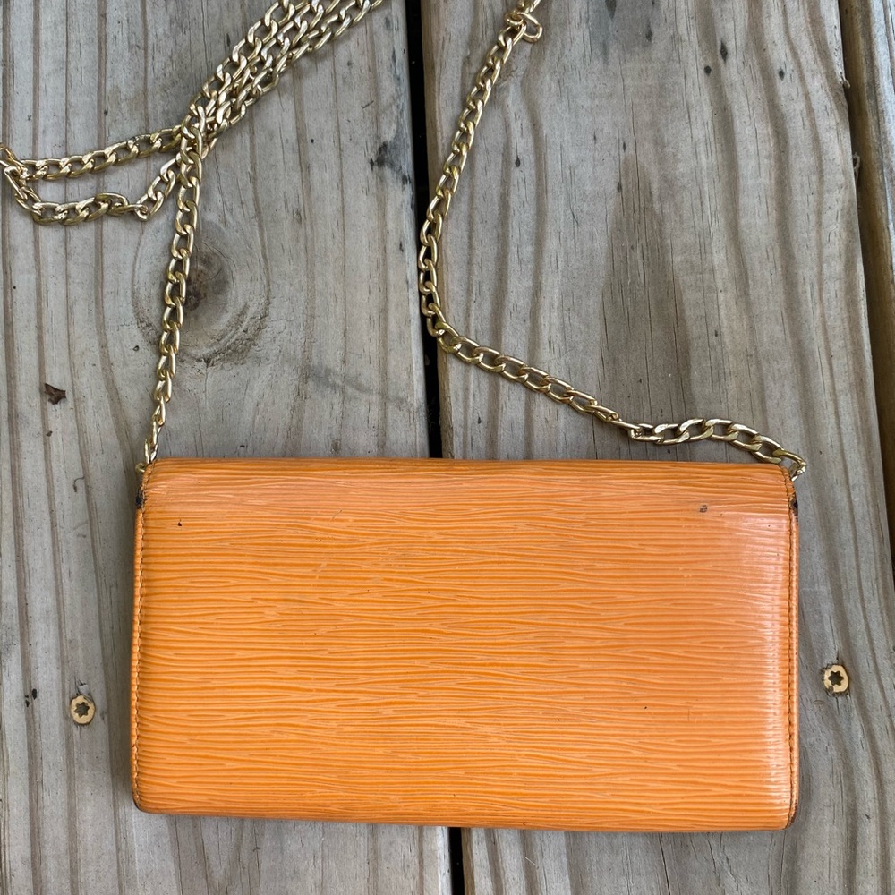 Louis Vuitton Sarah Epi leather long wallet mini crossbody orange gold - Picture 4 of 11